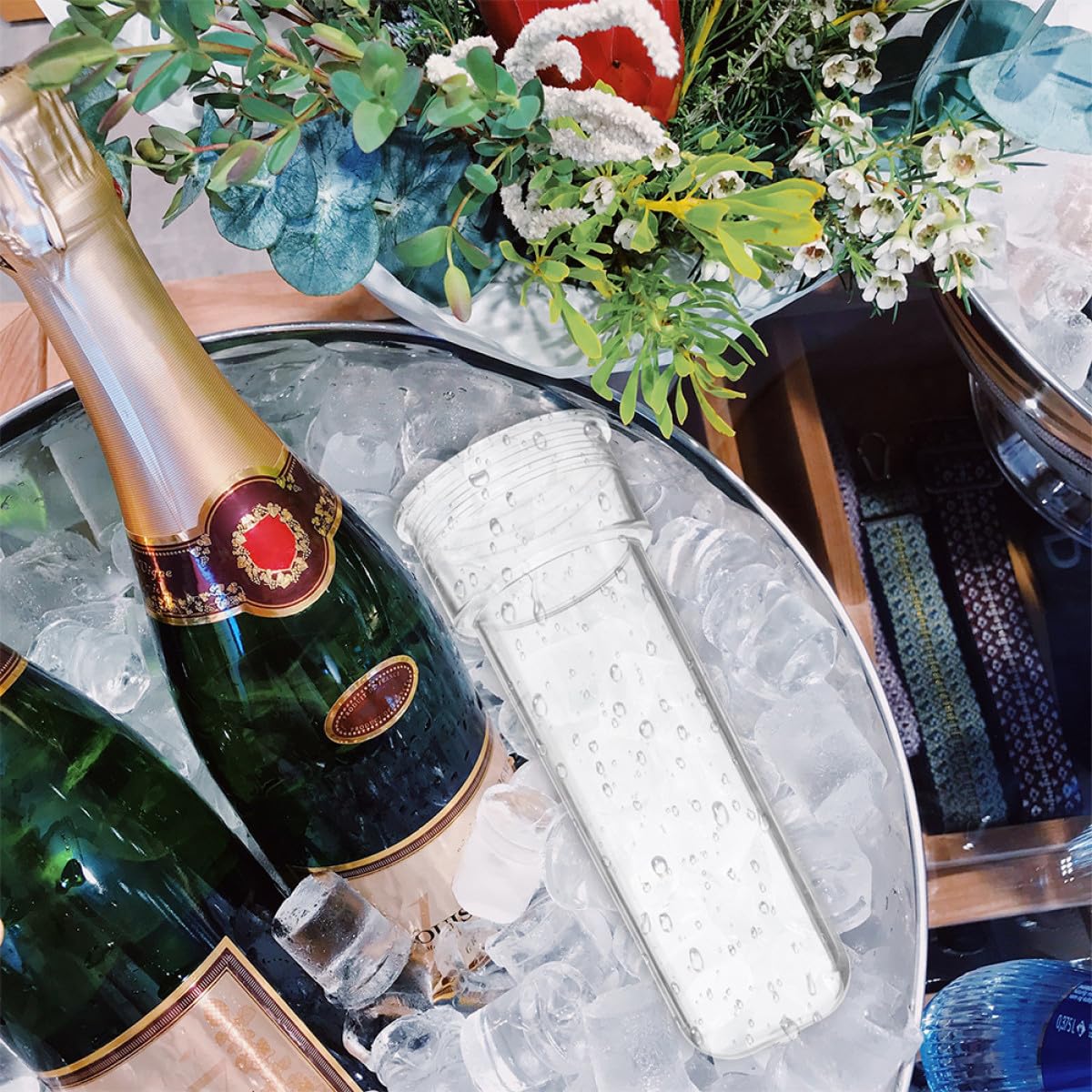 OSALADI Cubiteras para Hielo de Plástico Reutilizables 2 Piezas para Torre de Cerveza Función de Refrigeración Resistente para Eventos y Reuniones en Casa