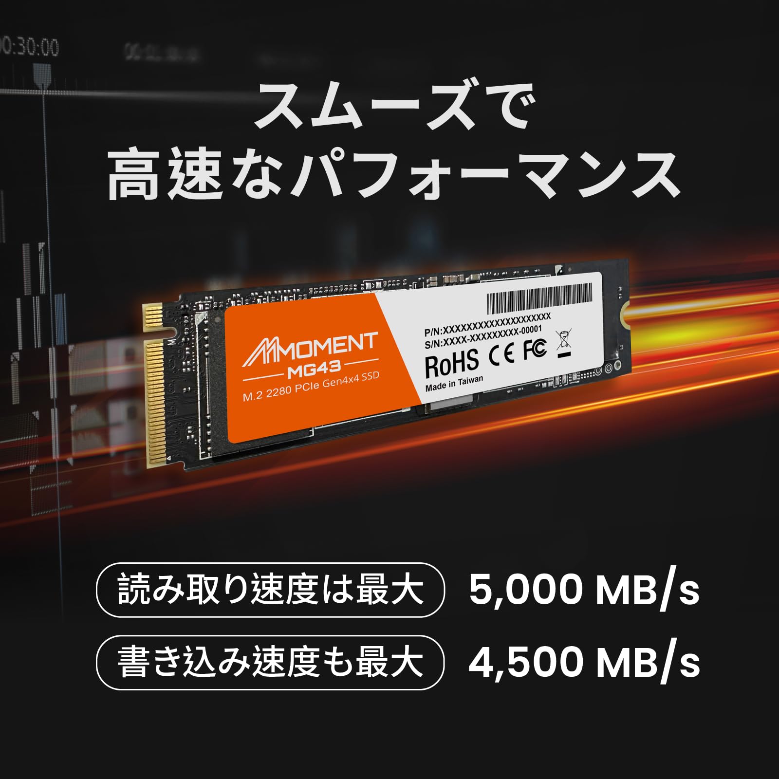 Amazon | MMOMENT MG43 250GB M.2 2280 PCIe Gen4x4 NVMe1.4