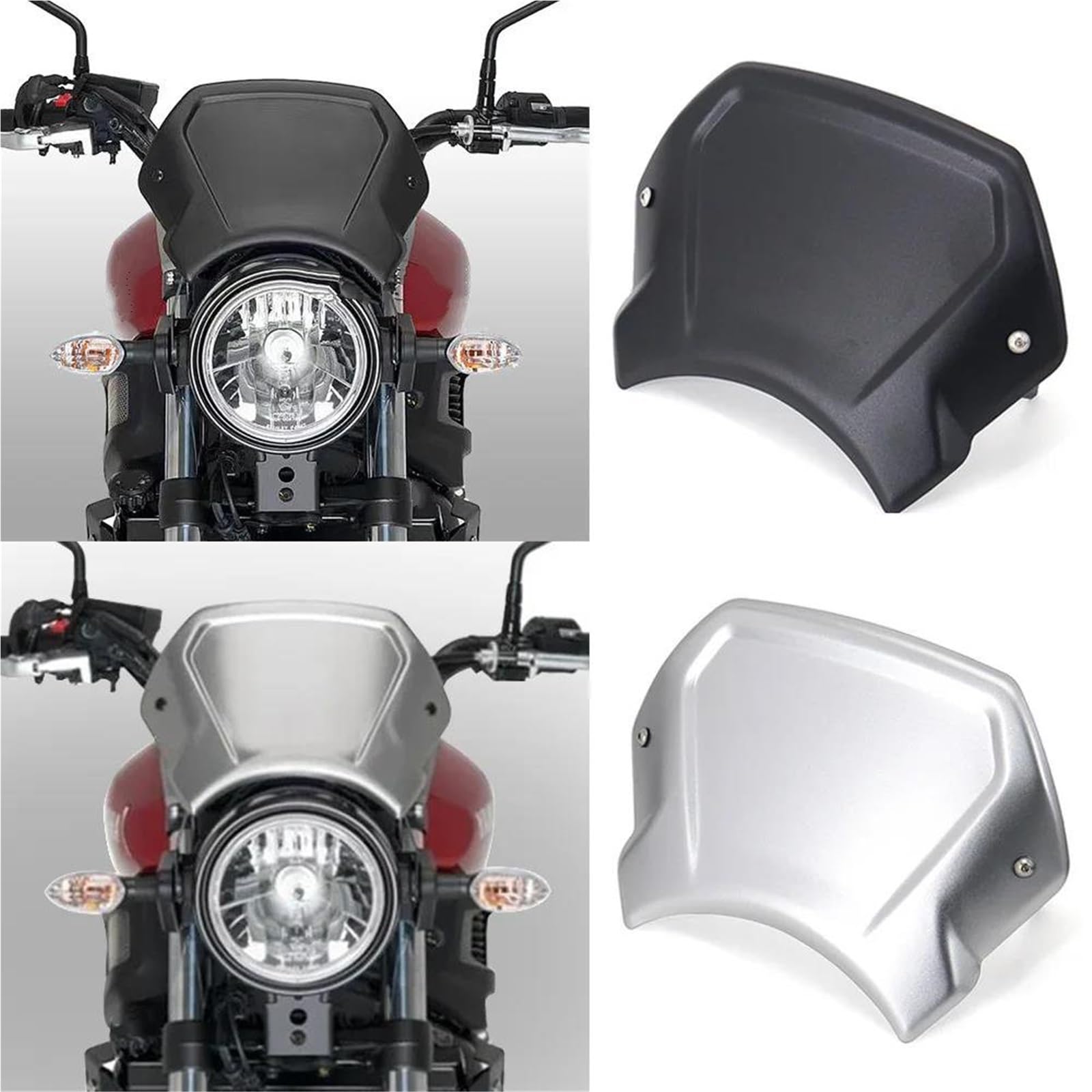 Scheibe Motorrad-Windschutzscheiben Für Yamaha XSR900 XSR 900 2016-2021 Frontscheibe, Windabweiser, Verkleidungsscheibe Windschutz Deflektor(Silber)