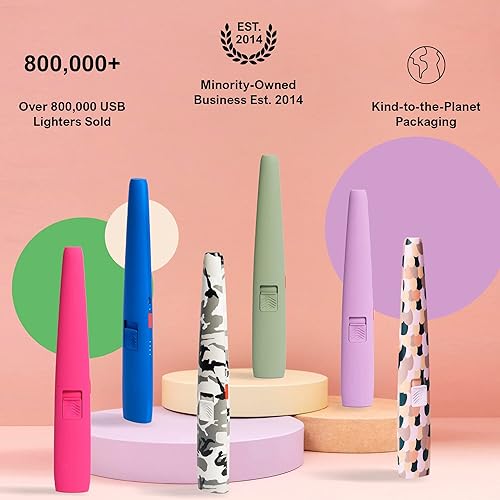 Miniatura 4 de The USB Lighter Company Encendedor eléctrico - La luz Motli con linterna LED y batería recargable - Cuello largo, sin llama, resistente al viento