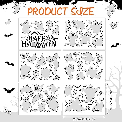 Miniatura 2 de 61 calcomanías de pared de fantasmas de Halloween, calcomanías de pared para fiesta de Halloween, decoración de casa fantasma, calcomanías para