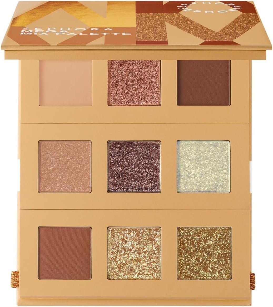 Sephora Mega Mix Palette-Yoğun Pigmentli Mat&Simli&Metalik Bitişli Göz Far Paleti 7,92G, Fiery Warm Nude
