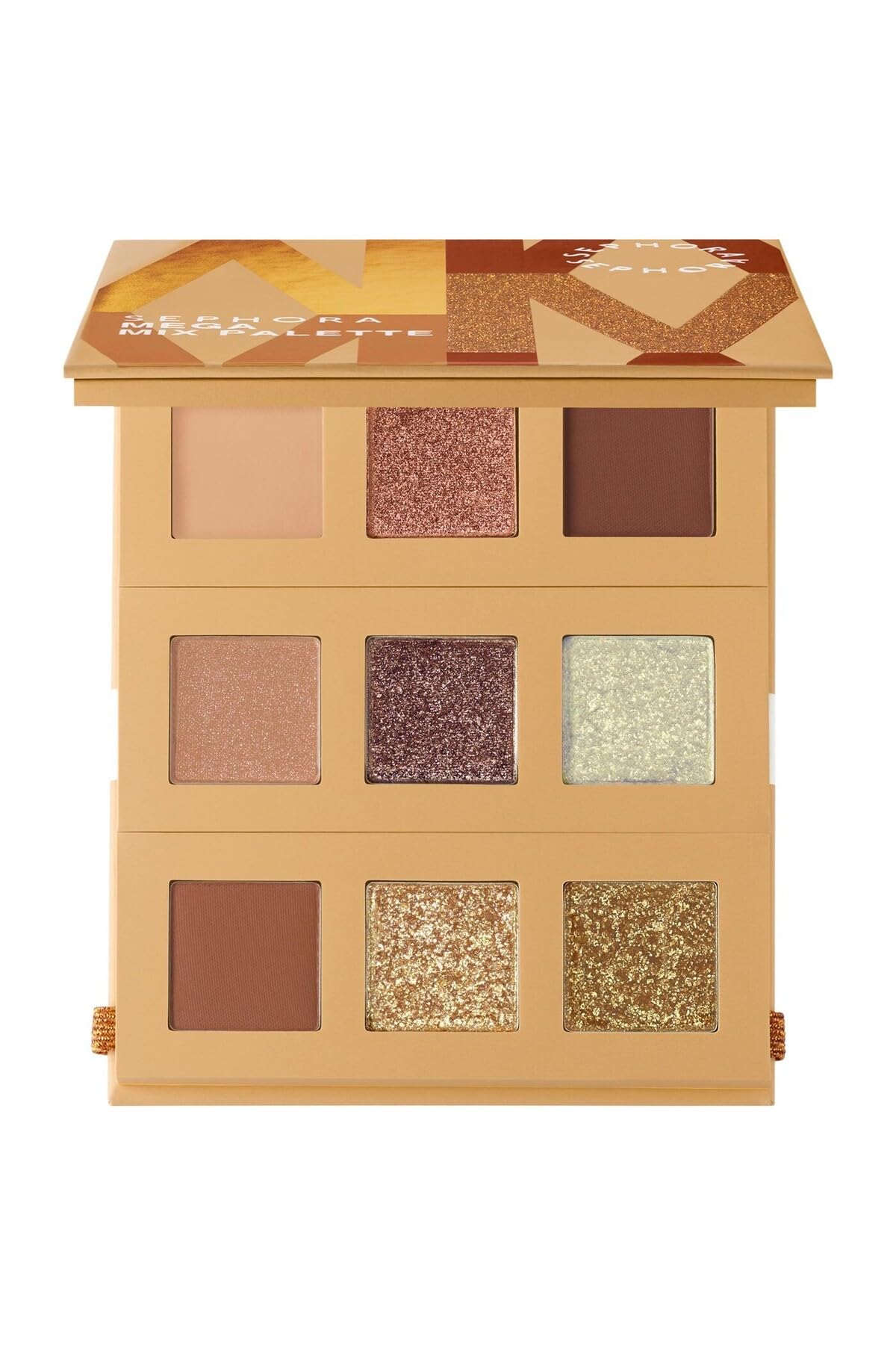 Sephora Collection Mega Mix Palette, Yoğun Pigmentli Mat & Simli & Metalik Göz Farı, Fiery Warm Nude, 7,92G