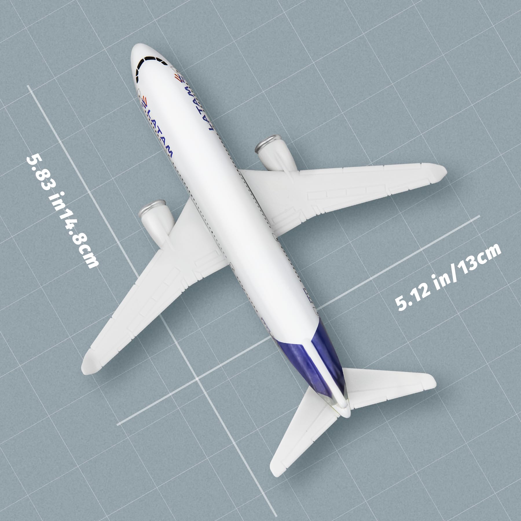 HANGOU Model Airplane American Latam Plane Model Plane Airplane for Collection & Gifts, White, 15 cm (length), 12 cm (wings) - Image 4