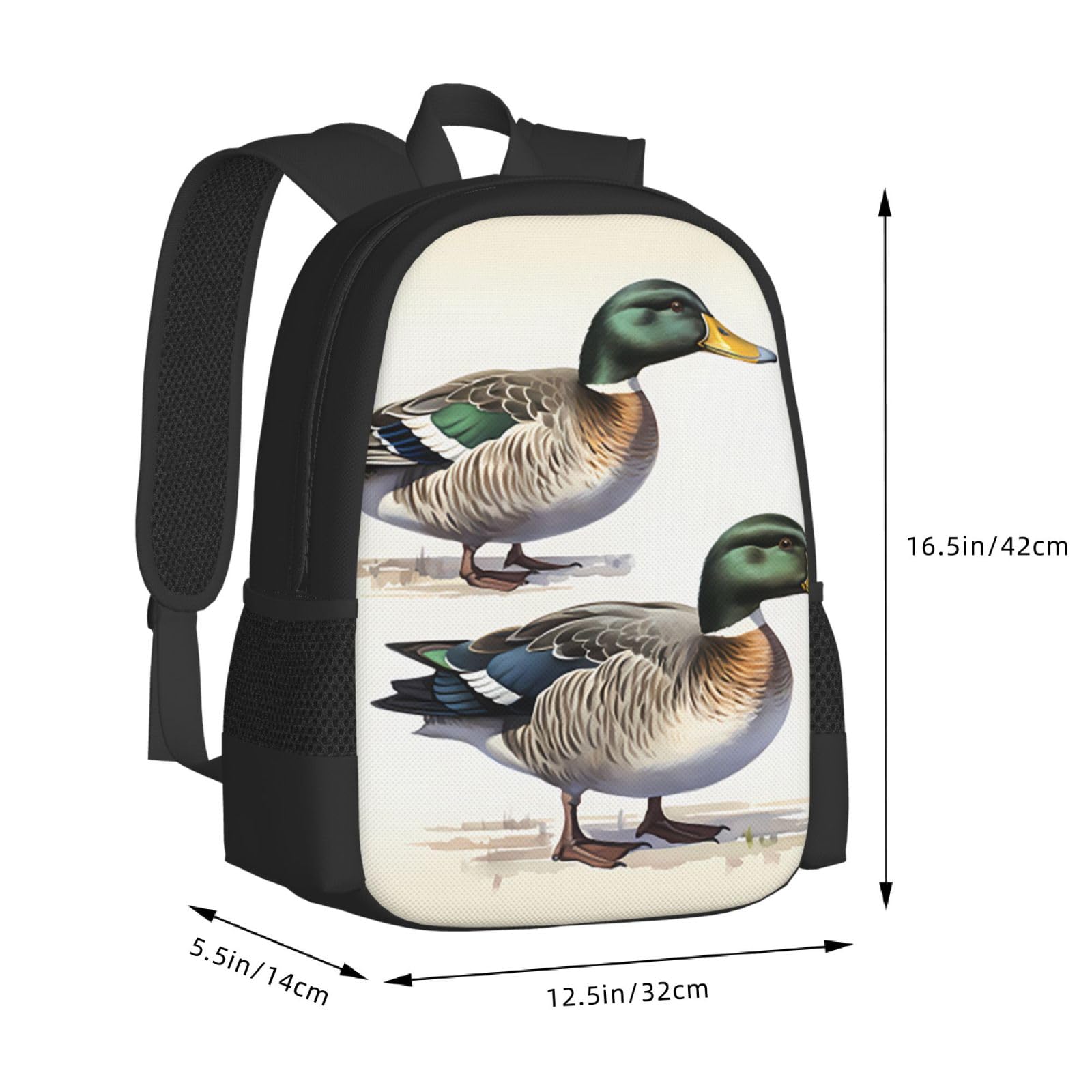 Dzika kaczka para plecak unisex 15,6 cala laptop czarny Oxford plecak