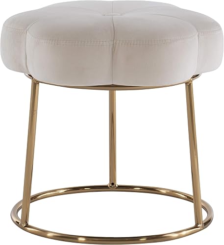Miniatura 19 de Linon Talulah - Taburete de terciopelo blanco y metal dorado Blanco,Azul claro,Verde claro,Crema Sherpa,https://www.amazon.com/dp/undefined