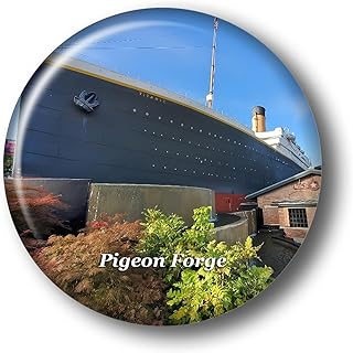 Tennessee Pigeon Forge Titanic Museum Attraction Fridge Magnet Sticker 3D Crystal Glass Refrigerator Magnets Pigeon Forge City Travel Collectible Souvenir Gifts Fridge Decoration