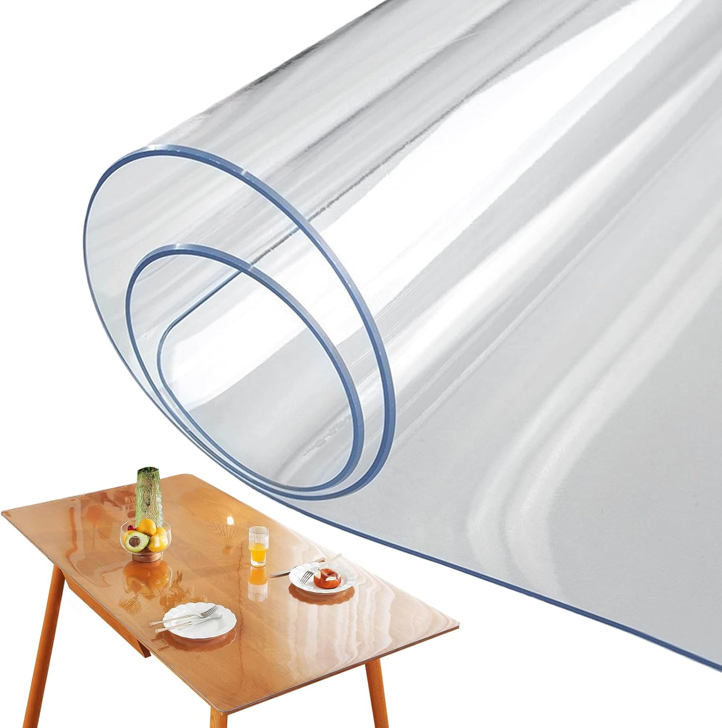 Transparent Table Protector | PVC Protective Pad 0.7mm Thick - Frosted Table Protector - for Kitchen Restaurant Workplace Dining Picnic Desk Counter Furniture