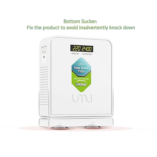 Miniatura 6 de UMI 2400W Convertidor de voltaje de 220 V a 110 V, convertidor de potencia de 220 V a 110 V de servicio pesado con modo automático, convertidor de