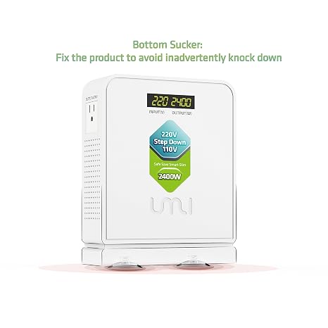 UMI 2400W Step Down 220v to 110v Voltage Converter, Heavy Duty 220V to 110V Power Converter with Auto Mode, Step Down Converter 220V to 110V - US to Europe Voltage Converter