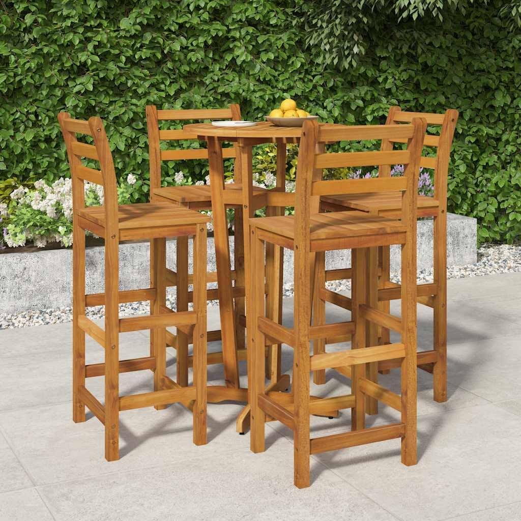 vidaXL Garden Bar Set Wood Brown Solid Acacia Wood 3 Piece Set Durable