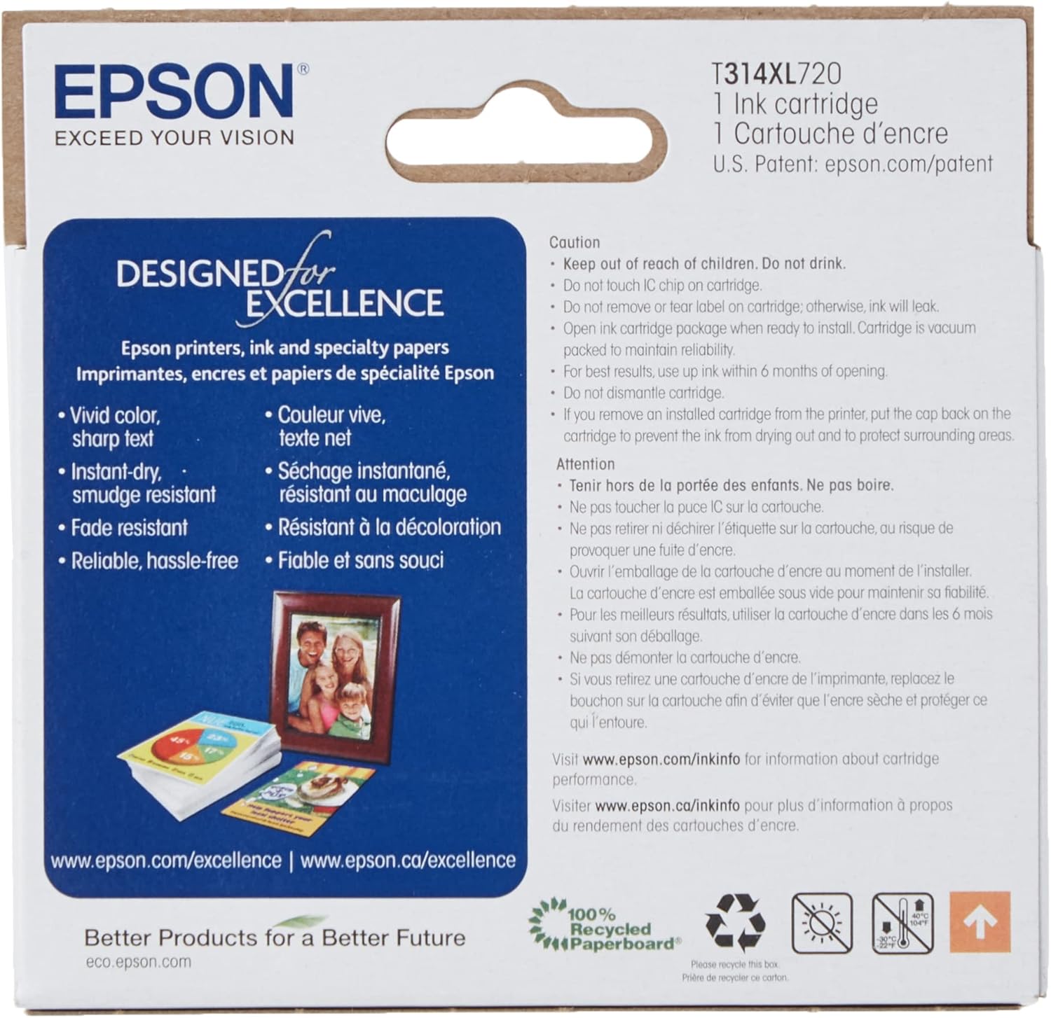 Epson T314 Claria Photo HD -Ink High Capacity Gray -Cartridge (T314XL720-S) for Select Expression Photo Printers (Pack of 2)