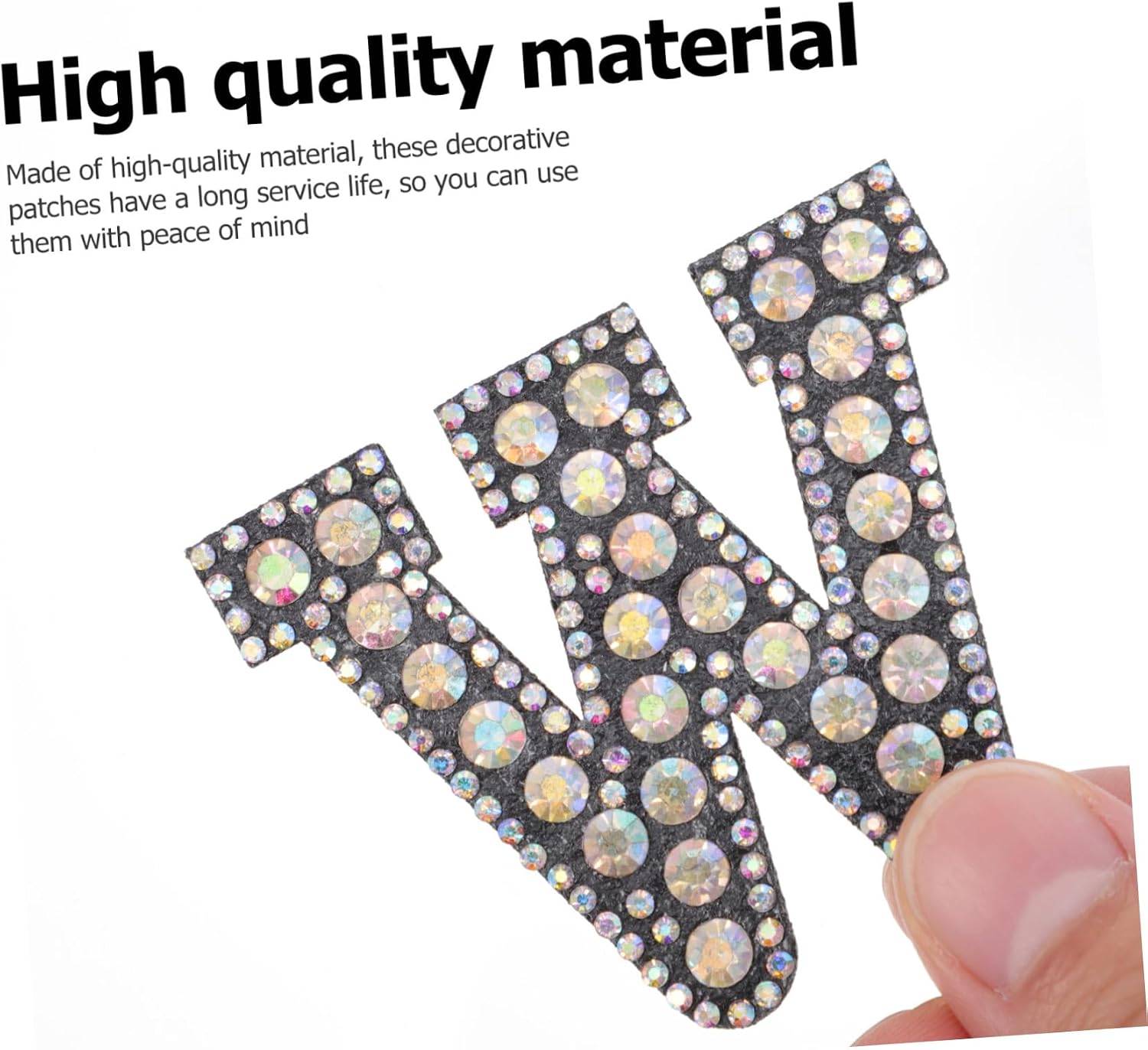 26pcs Rhinestone Alphabet Fabric Patches for Sewing Decor Shirts Bags Clothing and Accessories Non-Woven Letter Appliques Sparkly Design