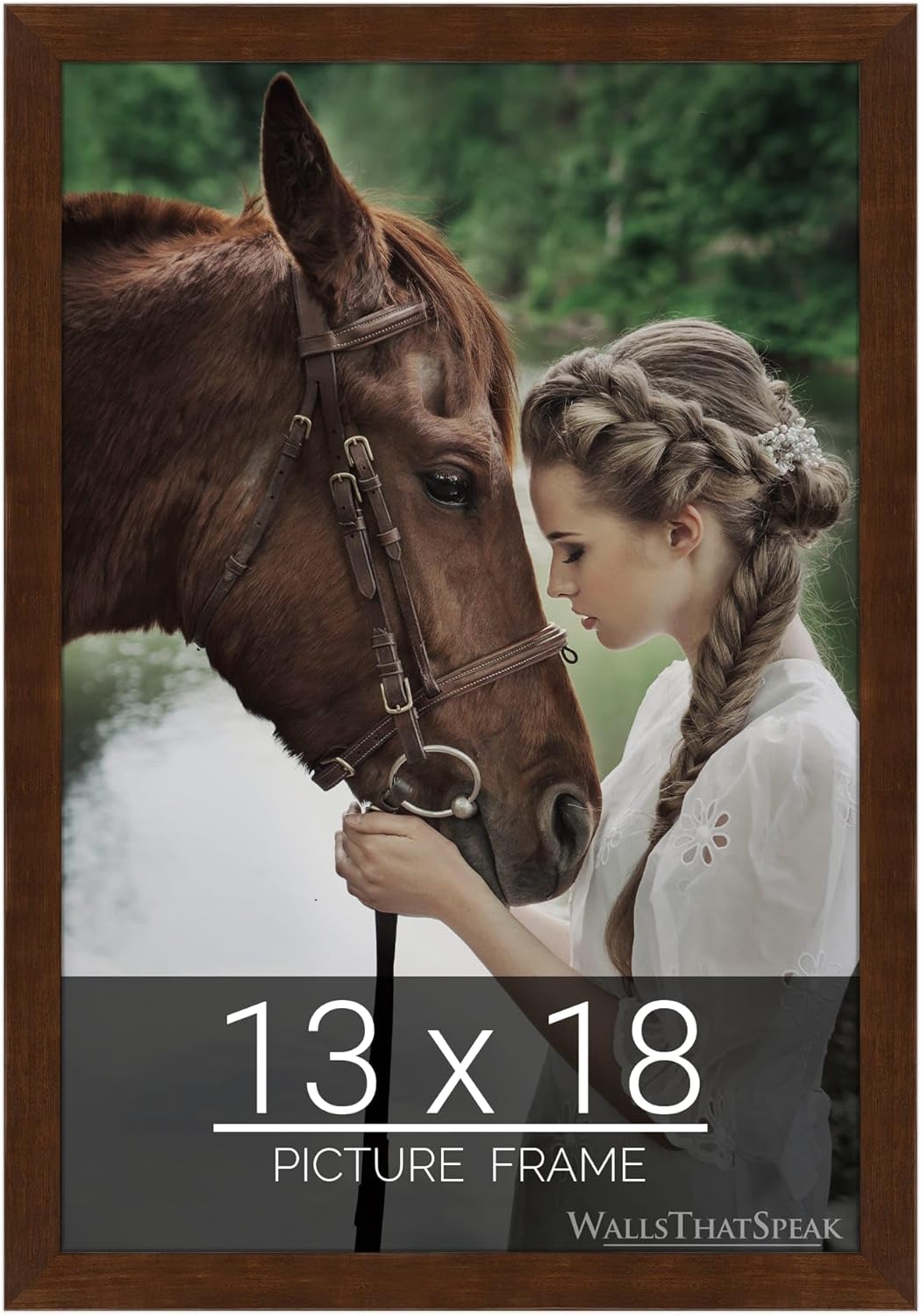 wallsthatspeak 13x18 Mocha Walnut Picture Frame for Puzzles Posters Photos or Artwork