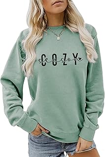Cozy Season Sweatshirt, Get Cozy Shirt Women Casual Crewneck Pullover To...