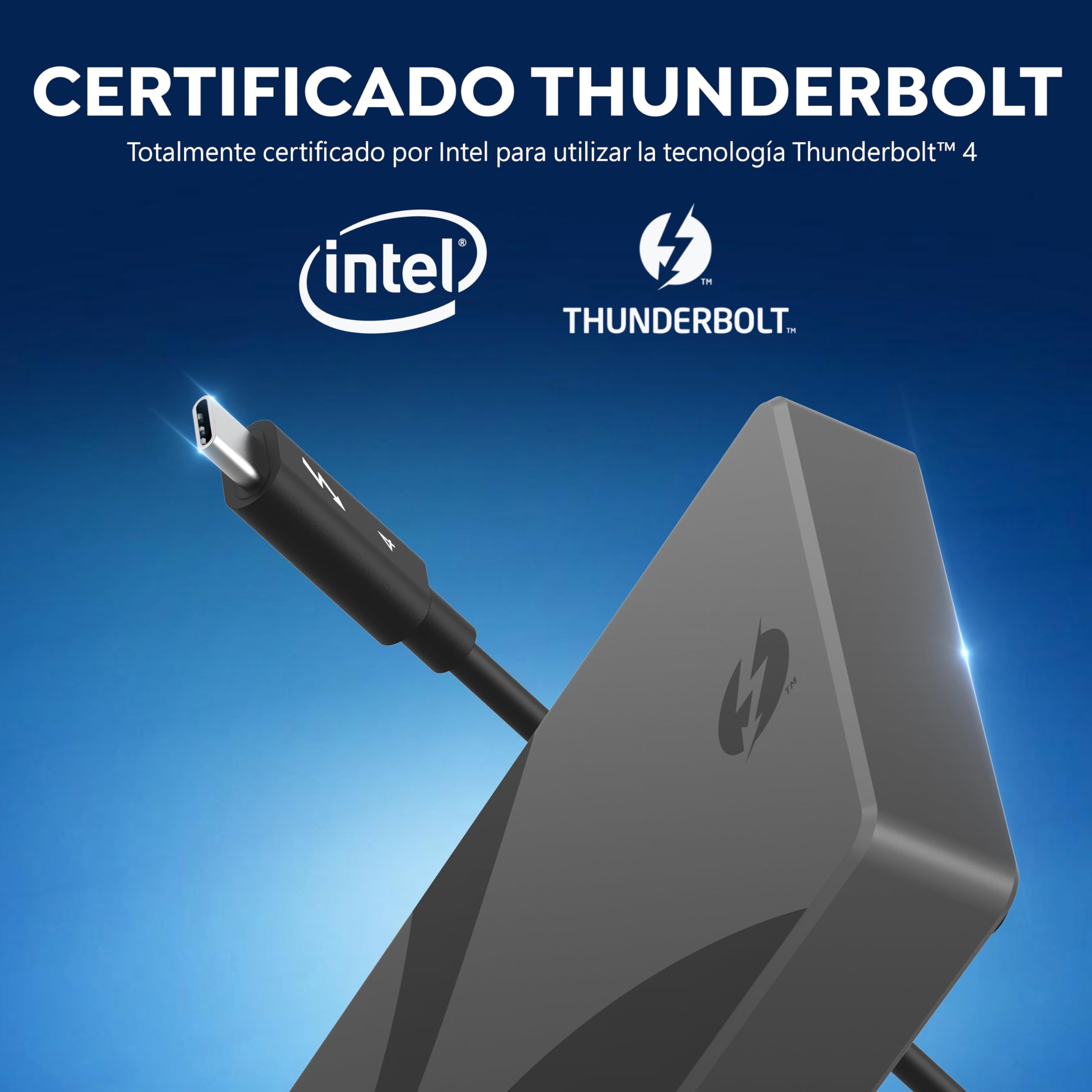 SABRENT Thunderbolt 4 Hub con Carga de 60W para portátiles, USB-C Dock, admite 2X monitores 4K 60Hz o 1x Monitor 4K 144Hz, 5K/6K/8K@60Hz (DSC),Cable TB4 Certificado de 15,7" Incluido (HB-TBT4)