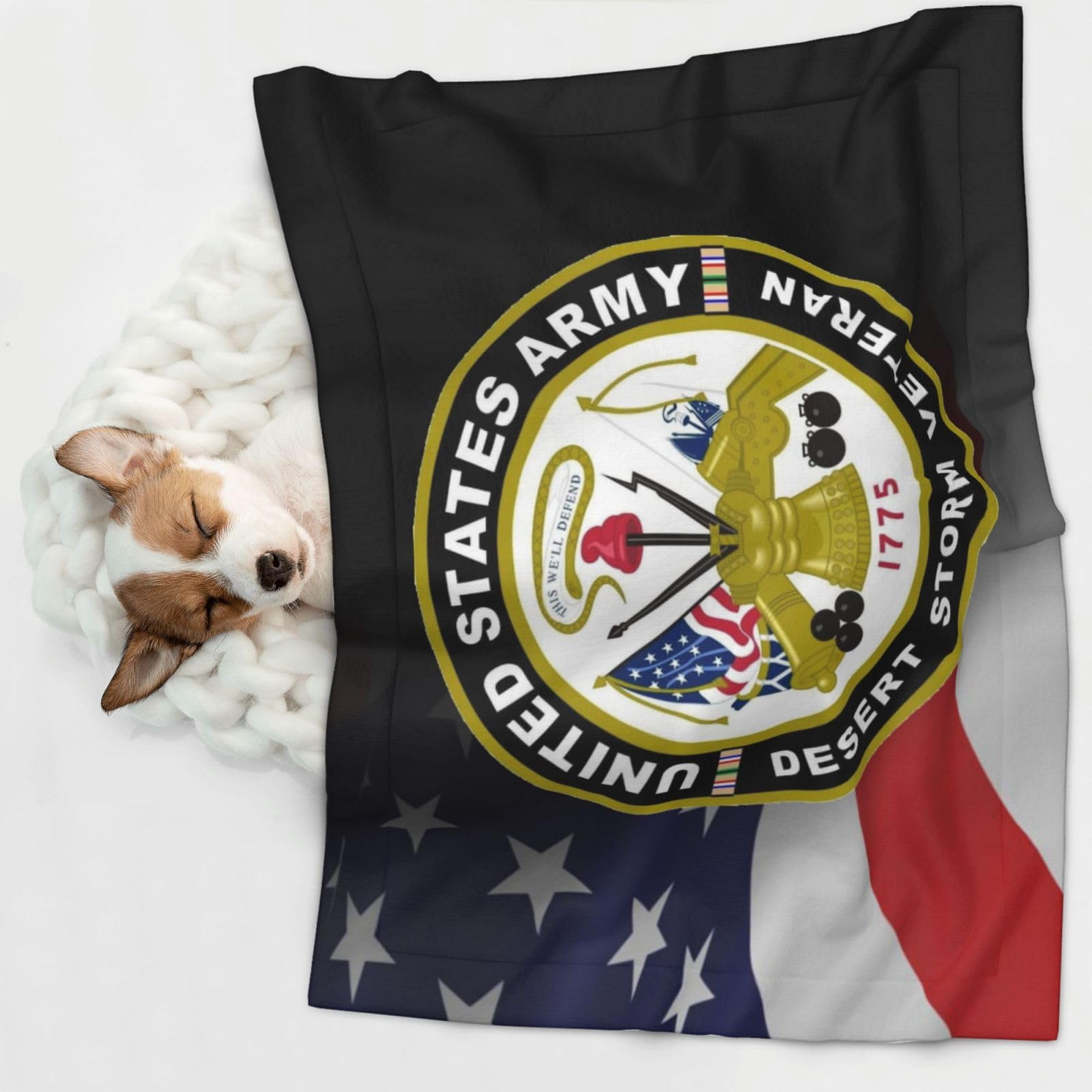 Army Desert Storm Veteran Soft and Cozy Pet Blanket for Dogs and Cats - Versatile and Comfortable Large