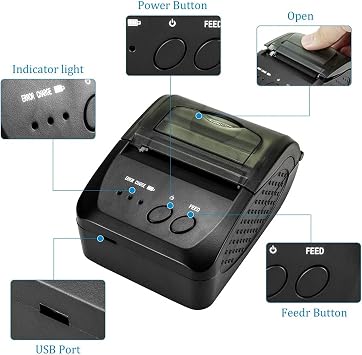 Mini Bluetooth Printer Wireless Thermal Receipt Ticket Printer For Mobile Phone Window 58mm 2inch Pos Machine(5809DD Case)