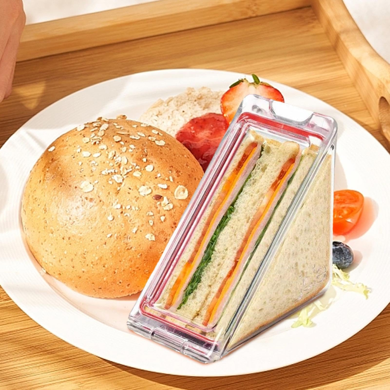 YTGOCN Sandwich Container,Triangle Sandwich Containers,Reusable Sandwich Bags,Sandwich Wedge Box,Sandwich Bags, Compact Small Sandwich Box,Eco-Friendly Sandwich Containers For Lunch Boxes