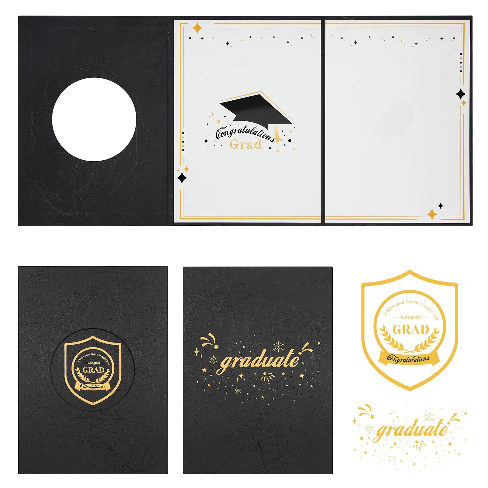 IRENE Graduation Guest Book 2025, Black Gold Graduation Decorations Class of 2025 Decorations Party Guest Book Alternative, Graduates Signature Board for Men Women Congrats Party Signing