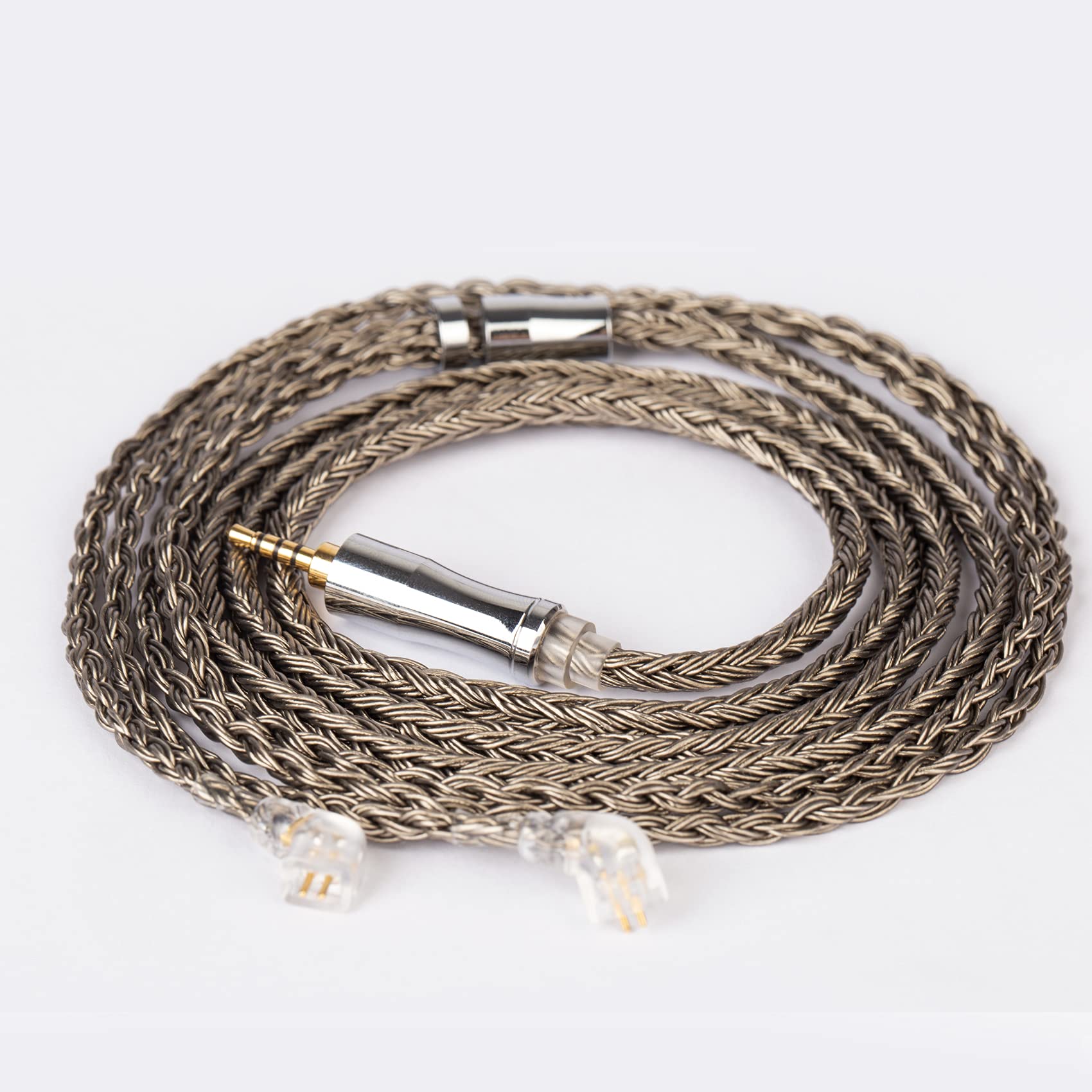 keephifi 24 Core TFZ Earphone Cable-KBEAR [Show] Upgrade Cable, 5N OFC Silver Plated Cable, IEM Detachable Cable with2.5mm Plug, Suit for NO3-SL Live-1 T2 King-PRO and TFZ Series (TFZ2.5, Grey)