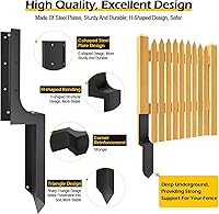 Vista 3 de Uranshin Heavy-Duty Steel Fence Post Repair Kit,Fence Post Repair Stakes Anchor Ground Spike Fence Post Repair Brackets for Repairing Broken Wooden