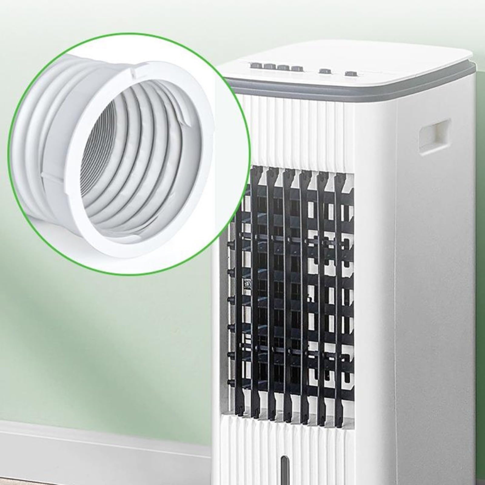 Für midea Tragbares AC-Abluftschlauch-Anschluss-Set, 150 mm Entlüftungsadapter mit 1,5 m flexiblem Schlauch, hitzebeständige PP-ABS-Klimaanlagenteile