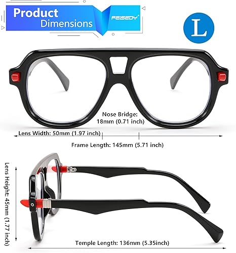 Miniatura 7 de FEISEDY Gafas de aviador con montura para mujeres y hombres, con bloqueo de luz azul, antideslumbrantes, B0039