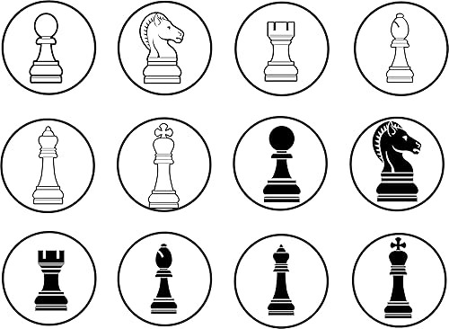 Whimsical Practicality Decoración comestible para tarta, juego de ajedrez, 12 piezas, neutro