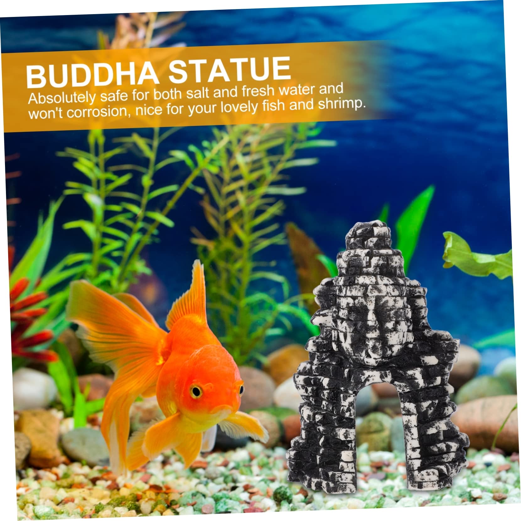 BESPORTBLE 3stücke Feng Shui Zen Buddha Statue Für Aquarien Resin Dekoration Für Fischbecken Für Süß Und Kreative Detailliertes Aquarium Ornament