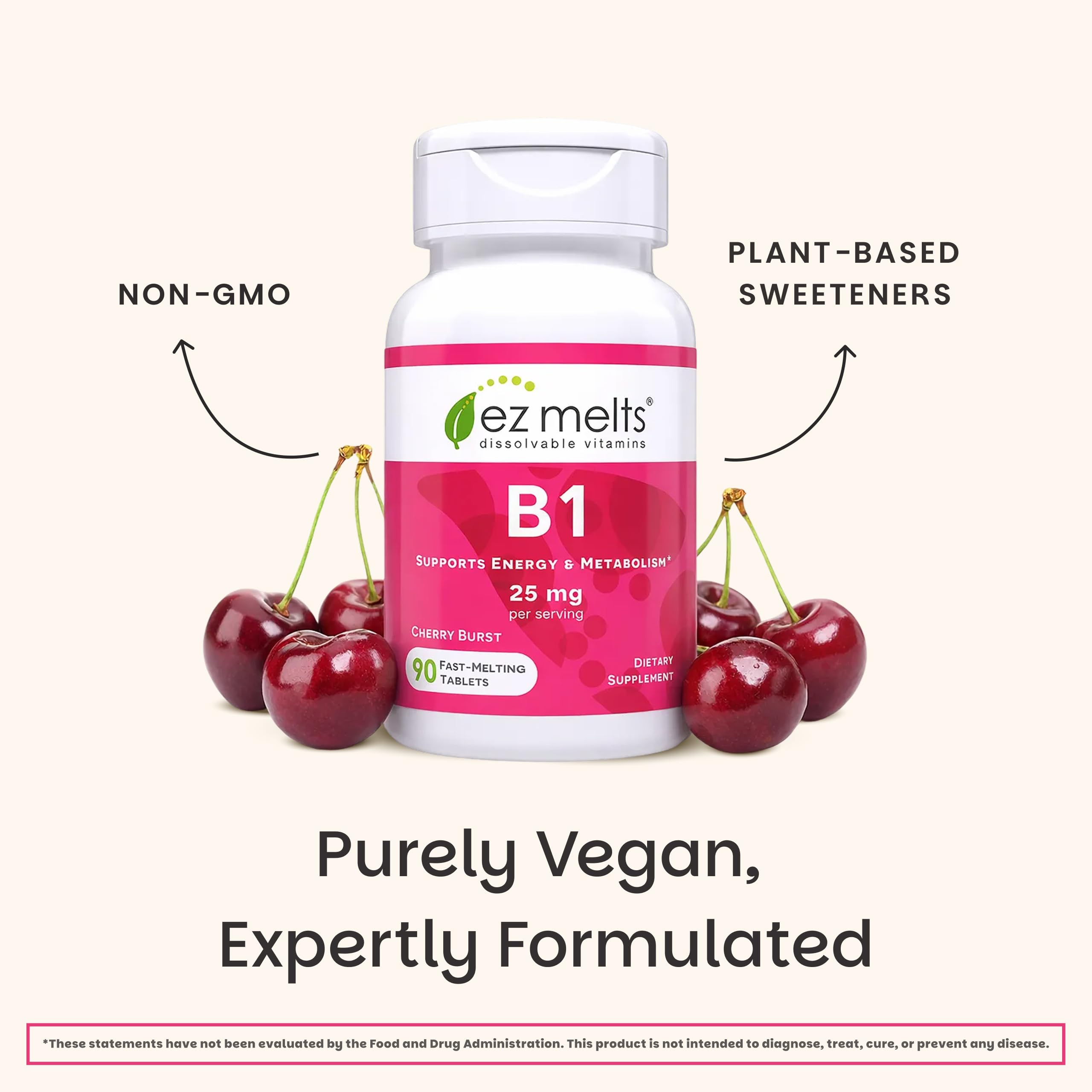 EZ Melts Dissolvable Vitamin B1 25 mg, Sugar-Free, 45-Day Supply — Amazon image 6