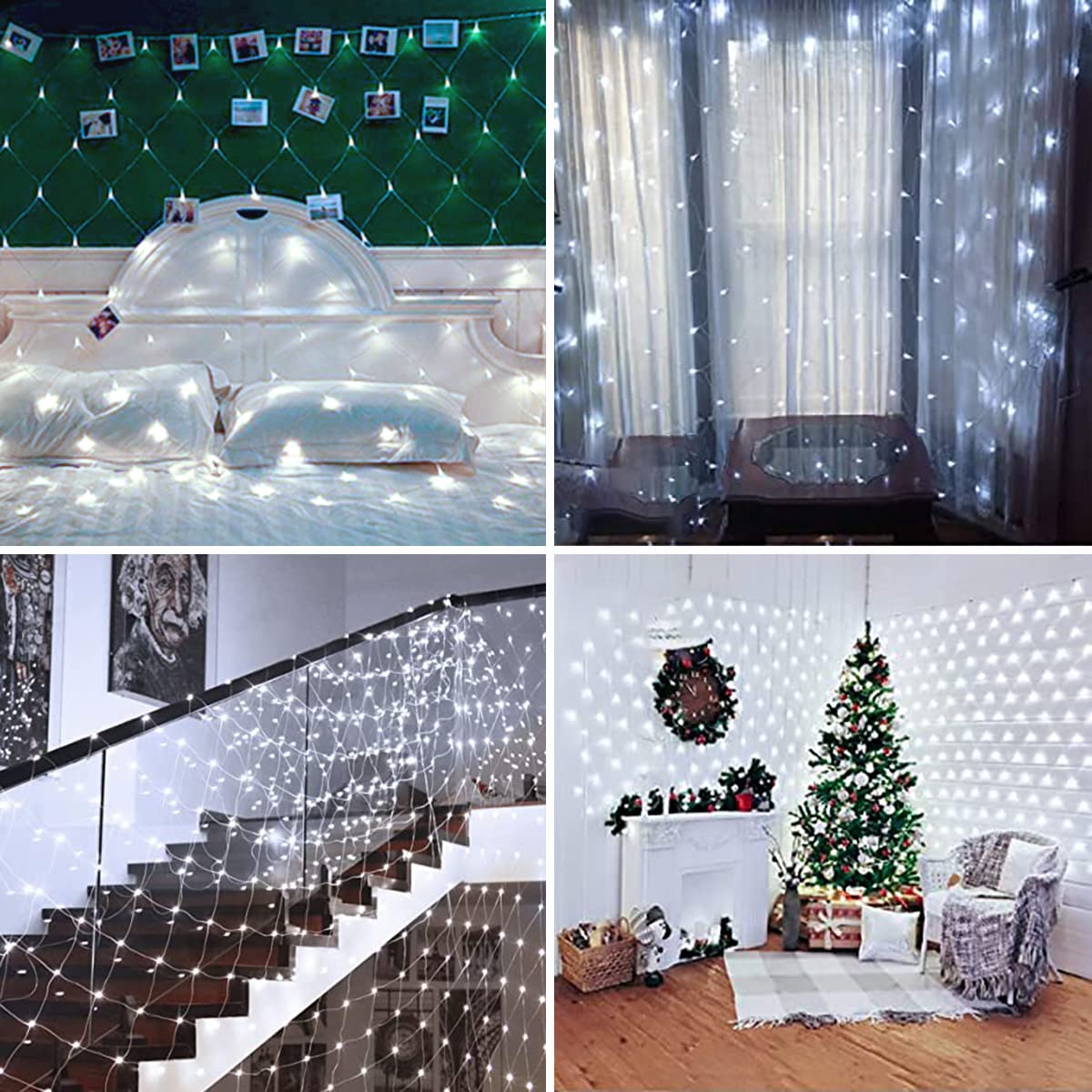 Joysing Net Lights Outdoor 3 x 2M Net Christmas Lights Plug in with Timer - Image 4