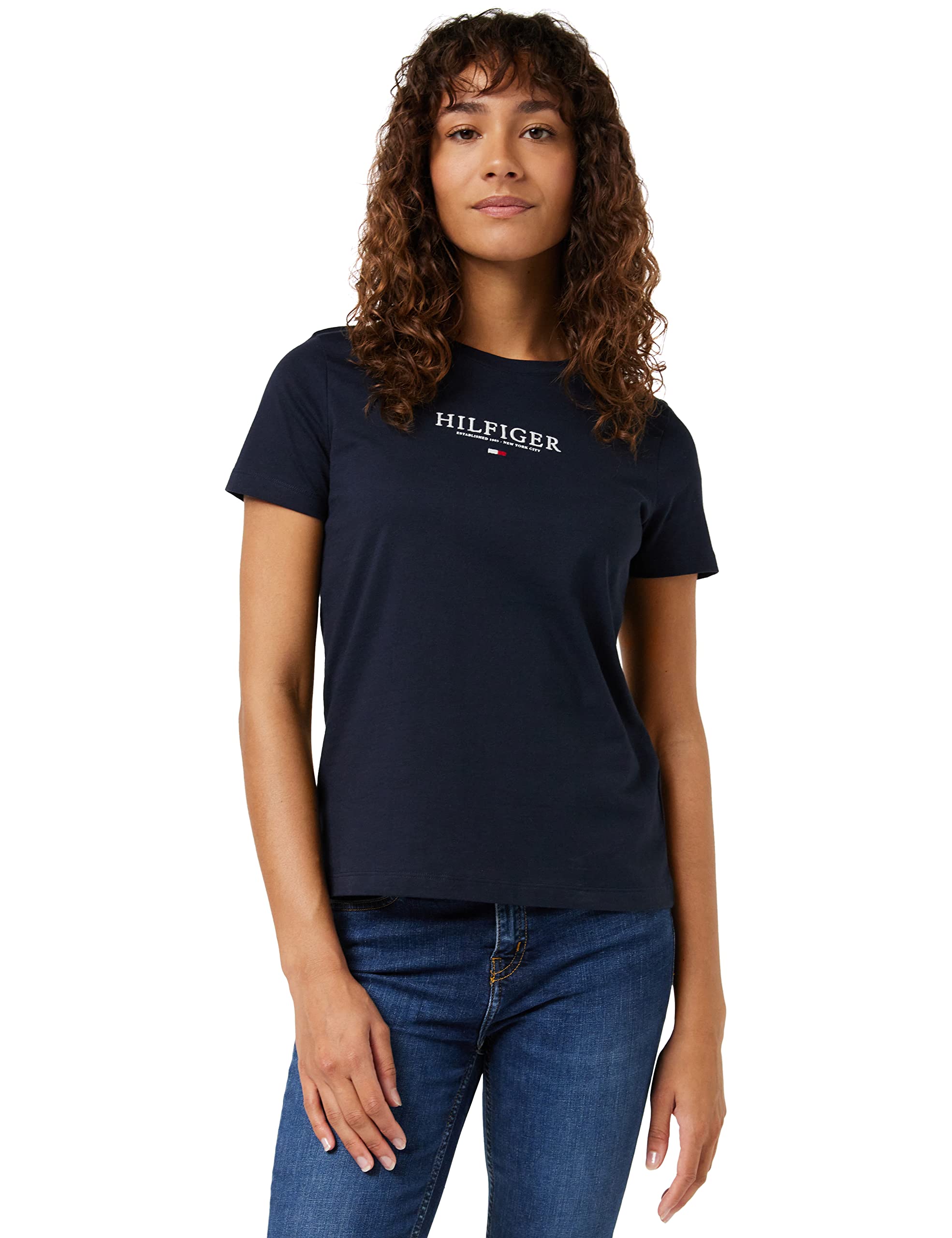 Tommy Hilfiger Camisetas de Punto de Manga Corta para Mujer