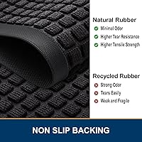 Vista 4 de Smiry Tapete para puerta delantera, entrada exterior, tapete de goma natural resistente, antideslizante, atrapa la suciedad y la humedad, fácil