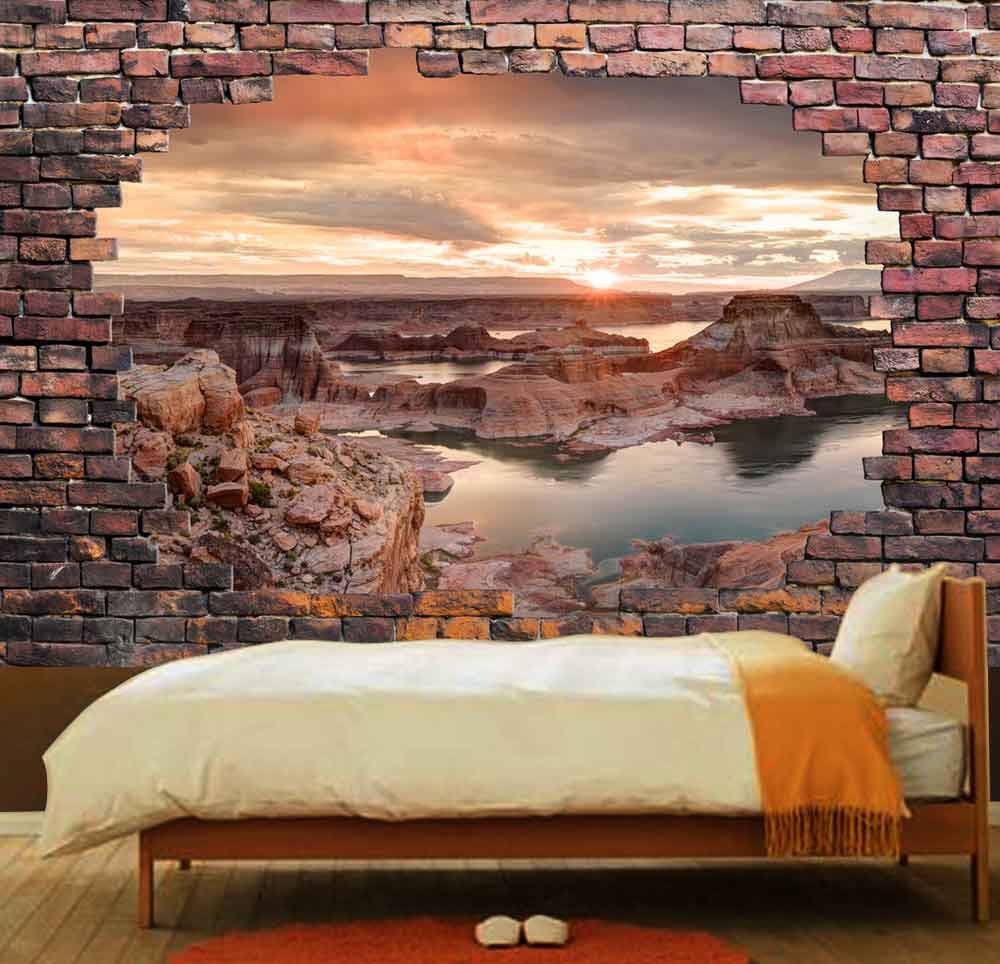 wall26 - Large Wall Mural - Majestic Landscape Viewed Through a