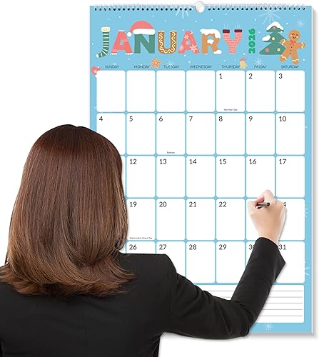 SUNEE Calendario de pared 2025-2026 grande de 22.75 x 15.5 pulgadas, calendario de 21 meses de octubre de 2025 a junio de 2027, calendario mensual