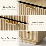 GOLDDAY Table de chevet avec station de recharge & LED Lumière, 2-Drawer Table de chevet avec des outlets, Table de fin moderne avec plateau ouvert, pour la chambre, Home Office,1Pcs, Naturel