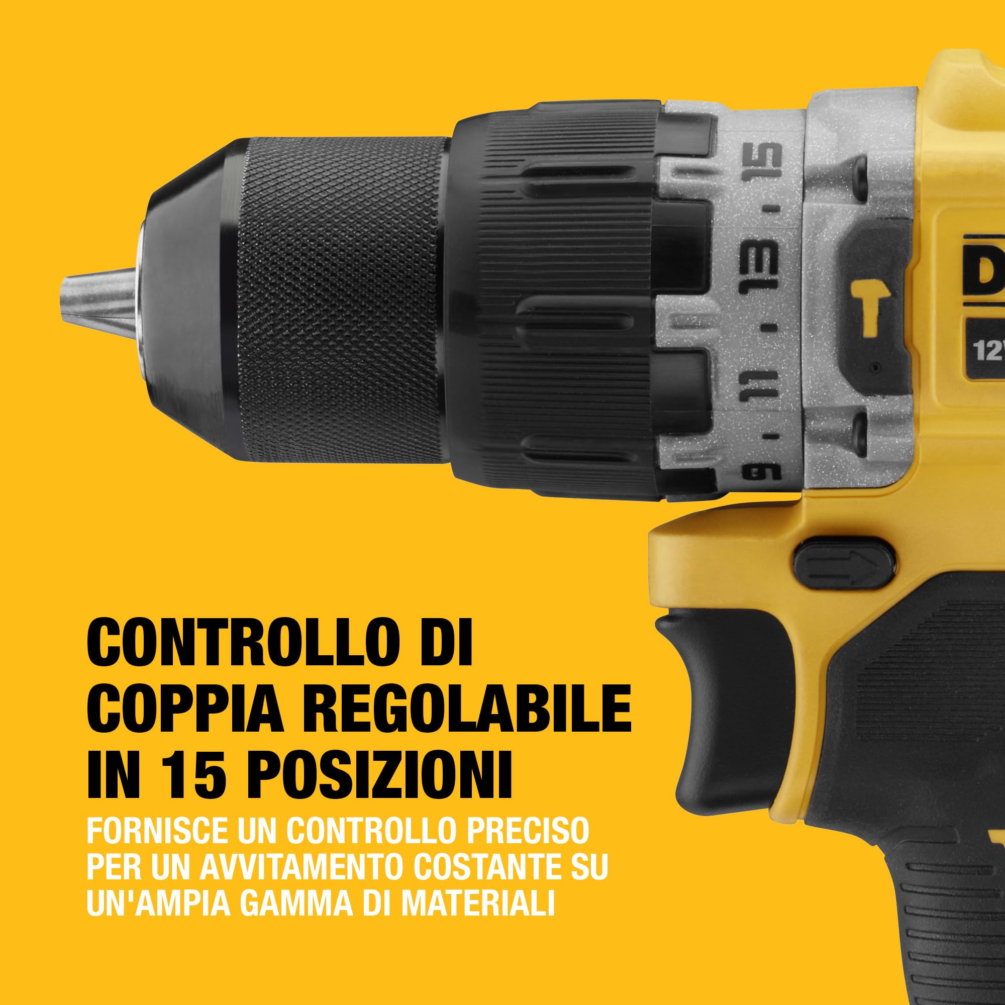 DEWALT Trapano Avvitatore Compatto 2 Velocità con percussione, DCD706D2-QW