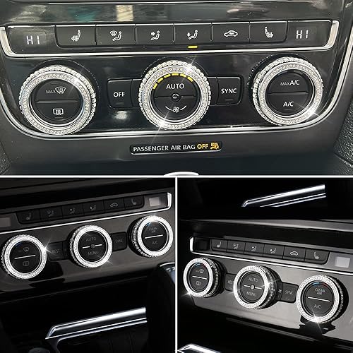 Miniatura 7 de PIFOOG Accesorios para Volkswagen - Tapones de CA para VW Tiguan Golf Passat Altas Arteon CC e-Golf Bling Accesorios para el interior del automóvil,