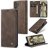 Mobile Phone Case for Samsung Galaxy A55 5G Case Premium PU Leather Cover Flip Case Magnetic Card Slot Stand Protective Case for Samsung Galaxy A55 5G Coffee