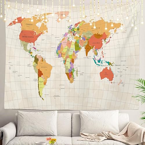 Miniatura 17 de Shrahala Tapiz de pared de acuarela desgastado, elegante pintura para colgar en la pared, tapiz grande decorativo de fibra de poliéster, dobladillo