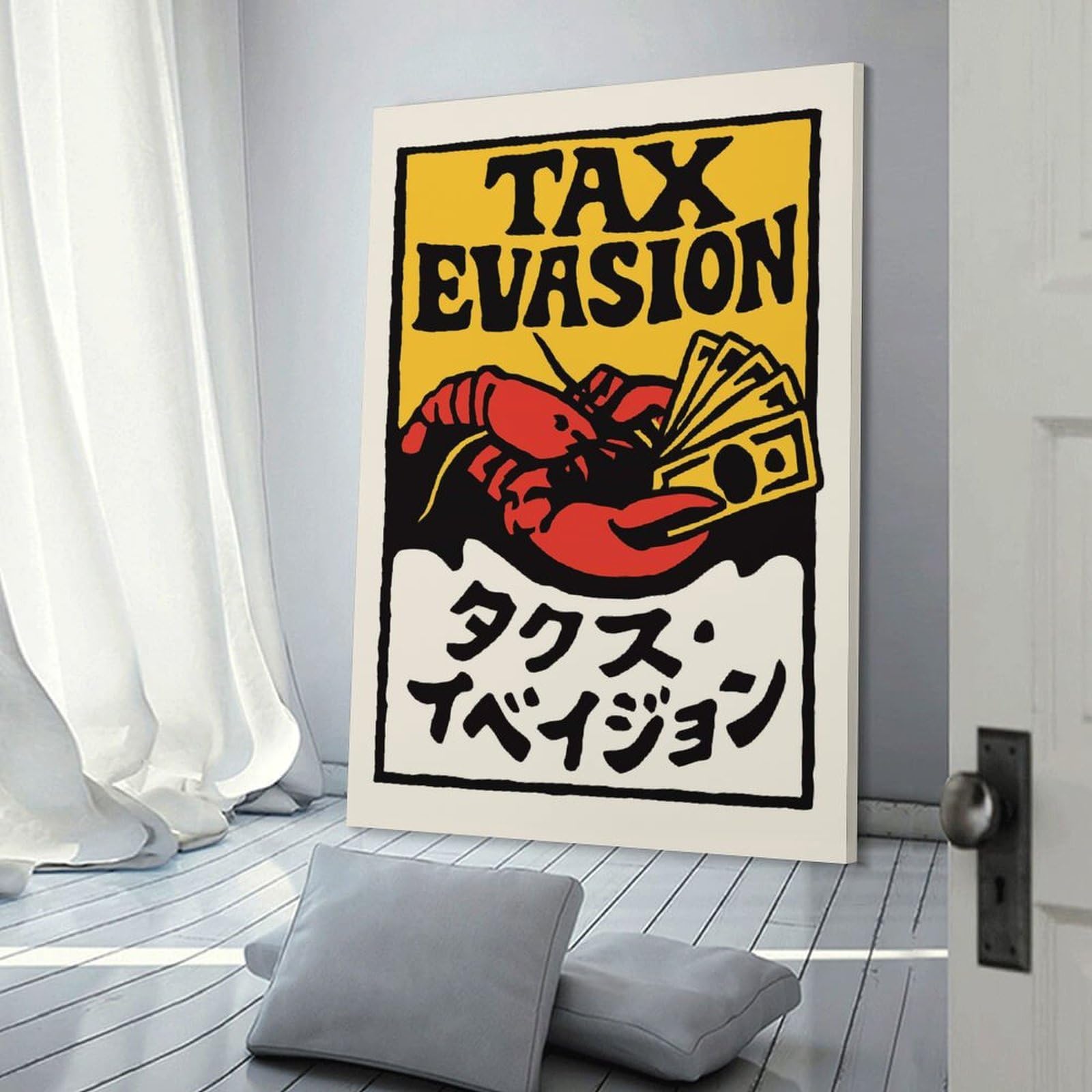 Junmoney Tax Evasion Lobster Home Decor Wall Art, 08x12inch(20x30cm), for Apartment Walls, Studios Or Work Areas, Stylish Wall Art for Fresh Spaces