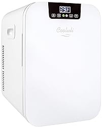 Cooluli 20 Liter Mini Fridge with Temperature Control - White Thermoelectric Cooler and Warmer for Bedroom, Office, Car, Dorm