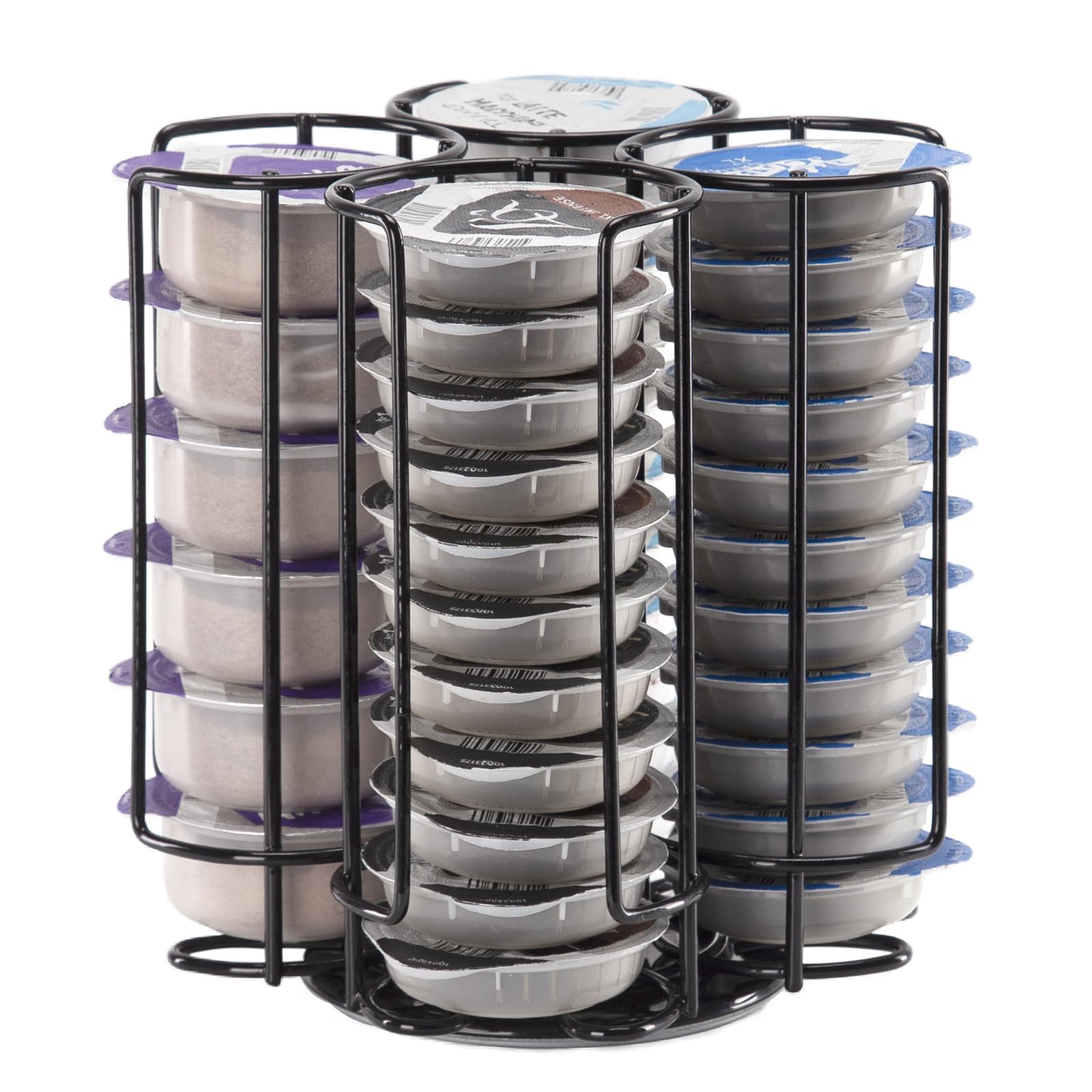 Sysyly Black Coffee Capsule Holder Compatible With Tassimo Capsules, Coffee Pod Stand For 44 Tassimo Pods,Coffee Pod Rack, 360° Rotatable And Non-Slip,