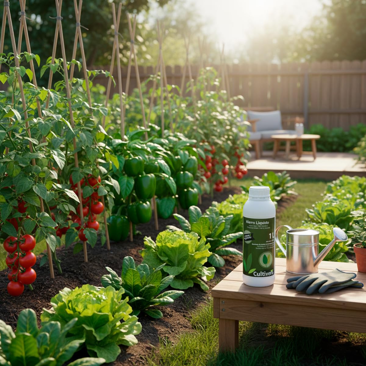 CULTIVERS Hierro Líquido para Plantas 5 L | Abono Líquido con Hierro para Nutrición Vegetal en Plantas, Hortalizas y Árboles en Suelos con Baja Disponibilidad de Hierro