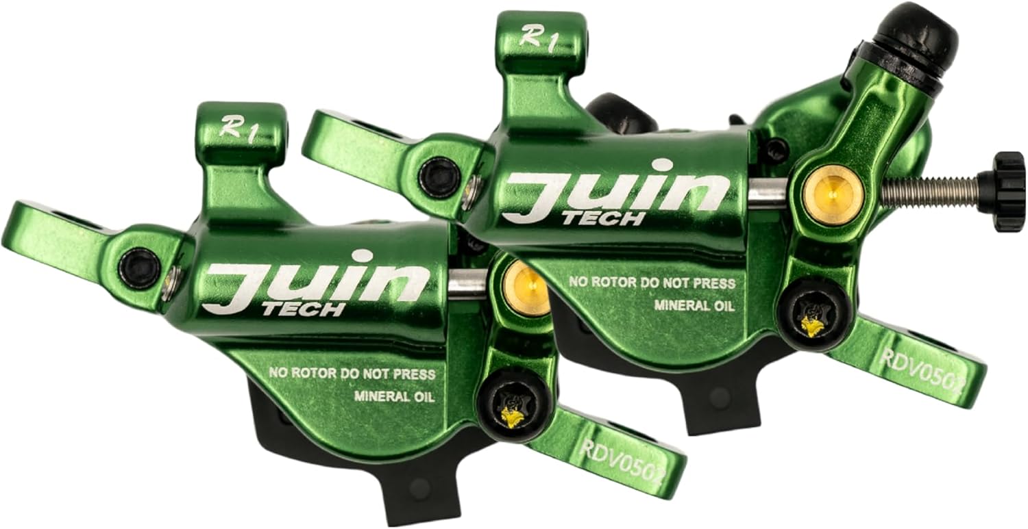 Juin R1 Hybrid Hydraulic Disc Brake Caliper, Mechanical/Hydraulic Disc Brake Kit, Green