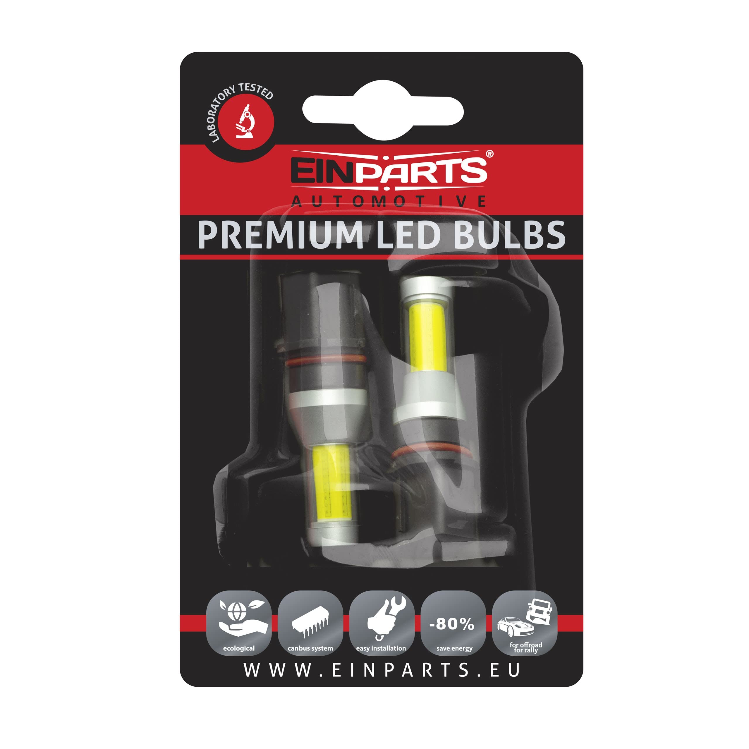 EinParts P13W LED Lampadine 6000K (Bianco) 9V-32V per Auto 1 diodo 360° x COB LED, PG18.5D-3