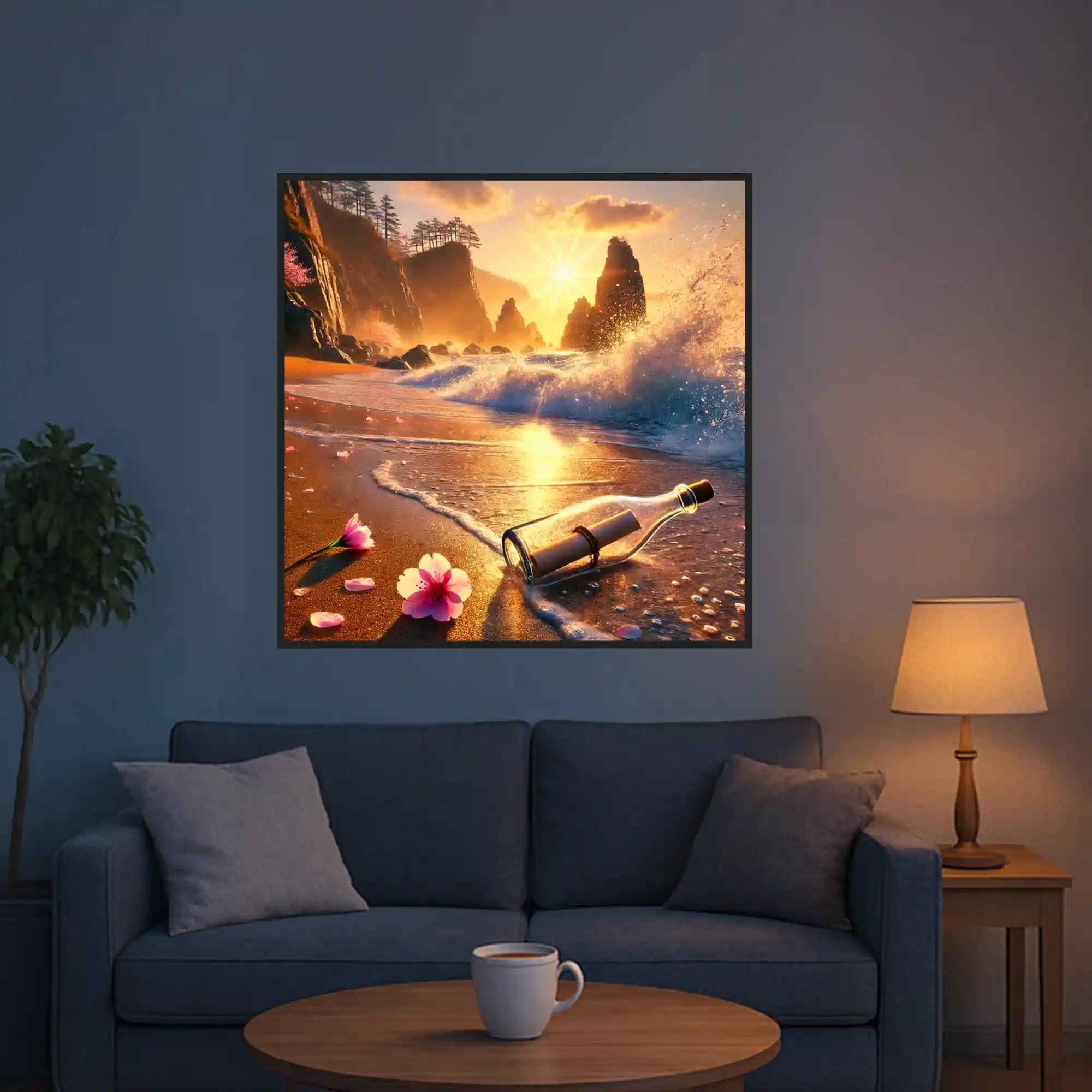 Picmondoo Pintura de diamantes, 80 x 80 cm, lo que preserva el mar