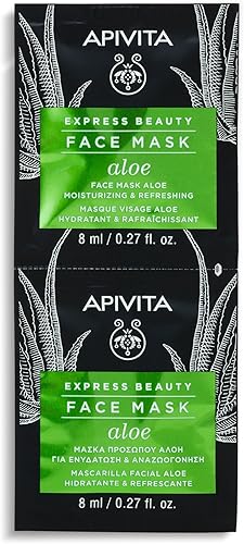 Apivita Express Beauty Aloe Face Mask, Moisturizing & Refreshing for All Skin Ty