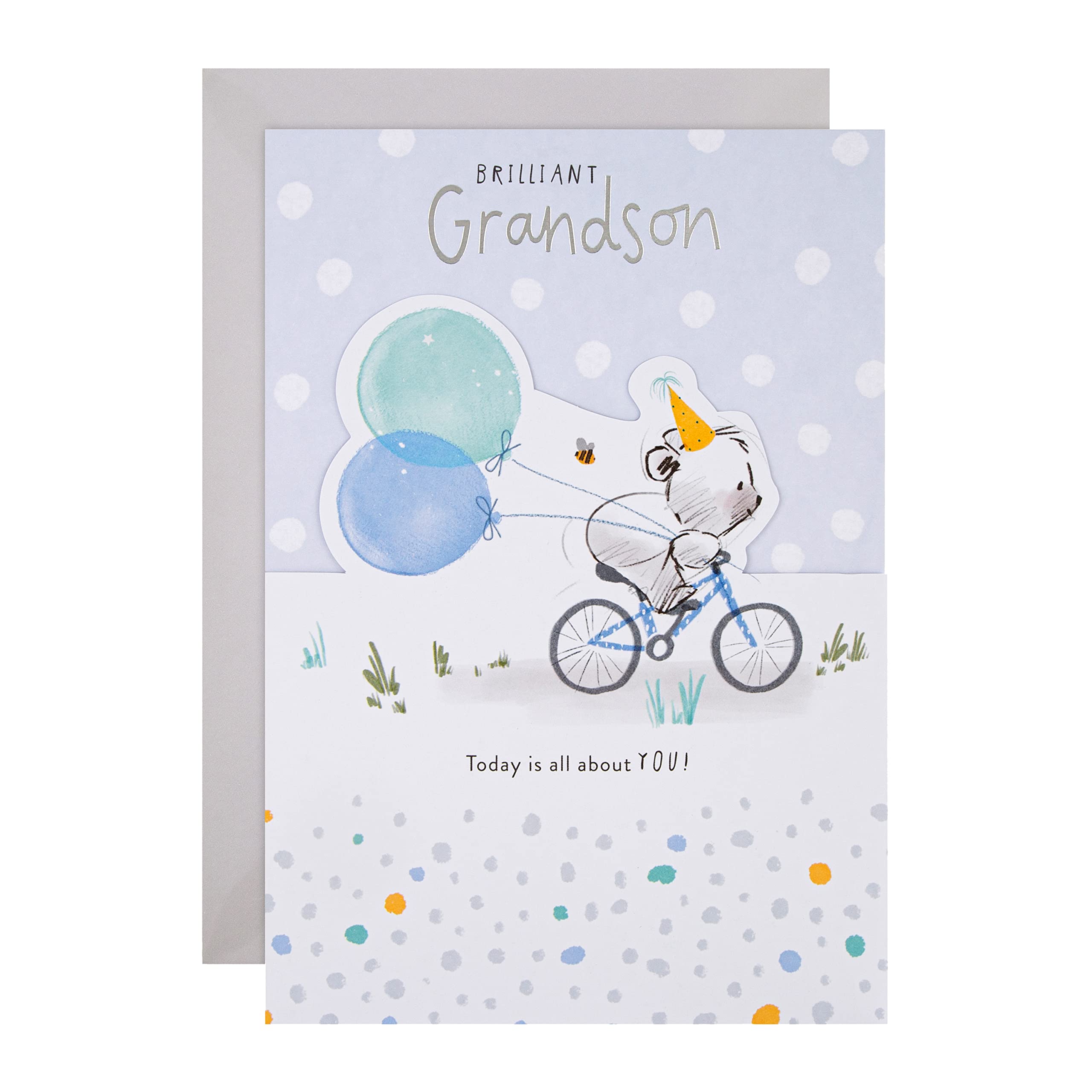 Hallmark Birthday Card for Grandson - Cute Die Cut Illustrated Design